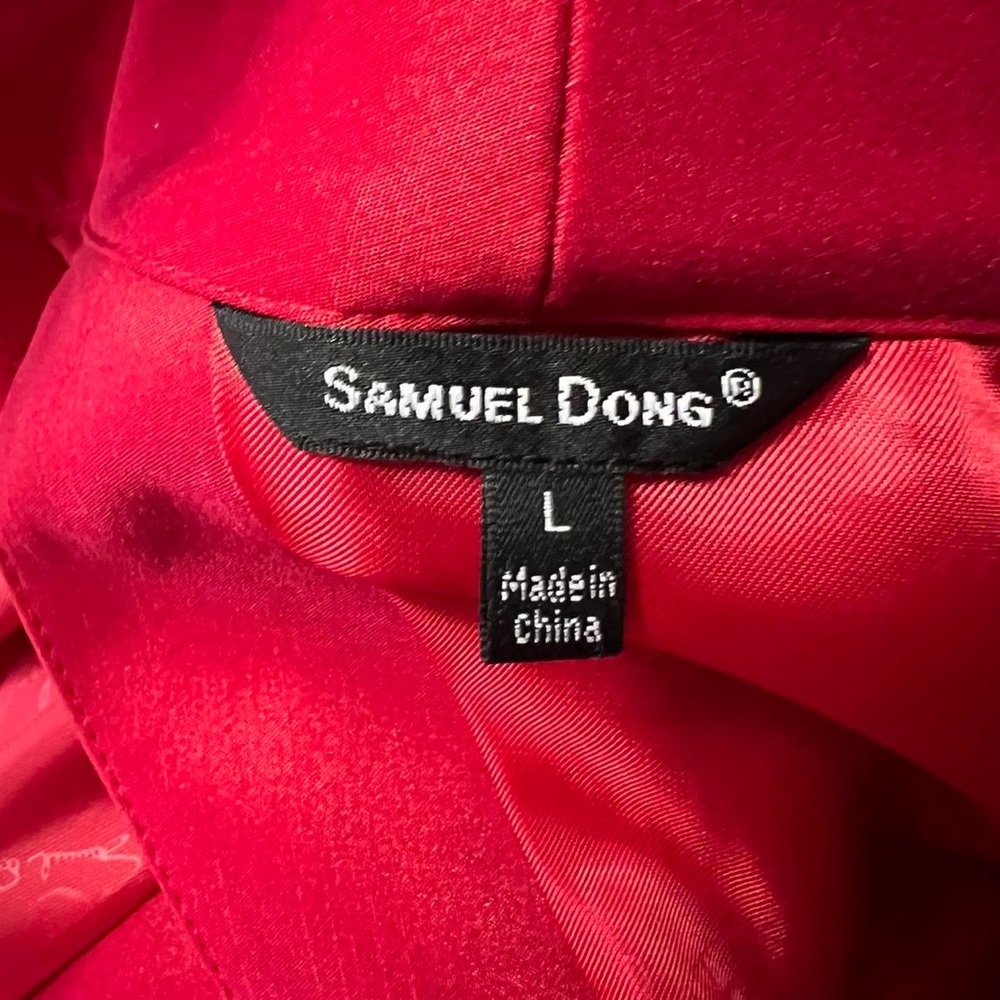 Red Cropped Open-Back Blazer - Picture 3 of 3